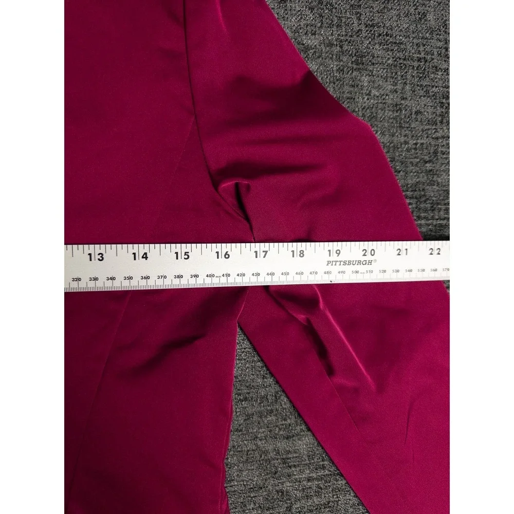 Lafayette 148 Jacket Womens 8P Fuchsia Full Zip Collarless Solid Minimalist
